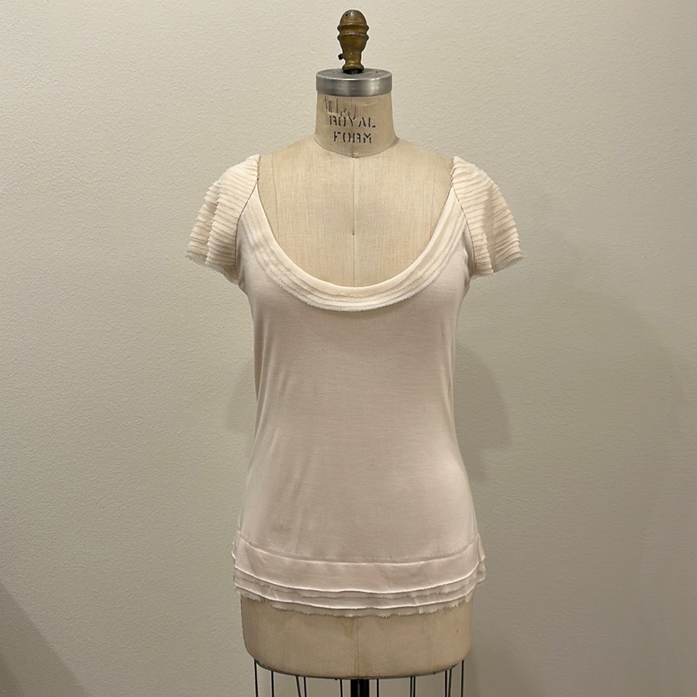 Diane Von Furstenberg Blush Cap Sleeve Top Size Small